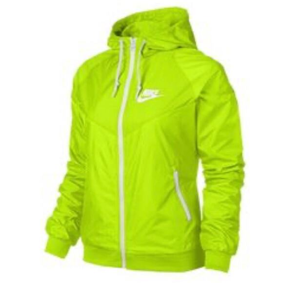 Nike Women's XS Neon Green Full Zip Windbreaker Retro 90s Style Jacket - Picture 1 of 10